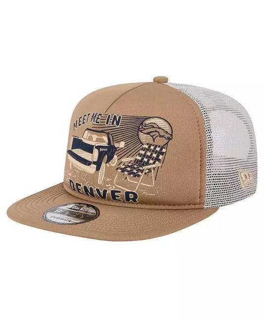 New Era Mens Tan Denver Broncos 9FIFTY Snapback Hat