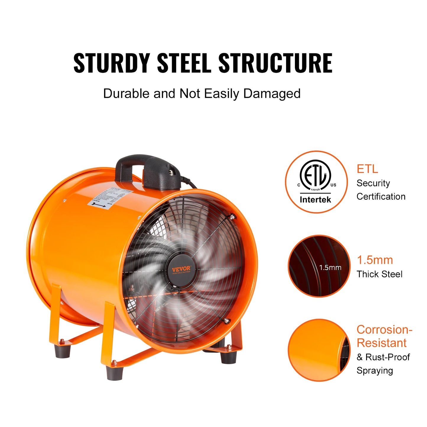 SucceBuy Exhaust Fan Industrial Ventilation Blower With PVC Duct