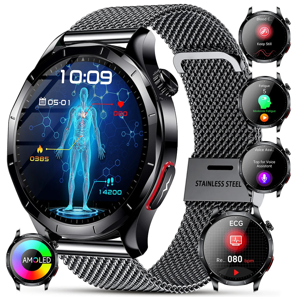 Marsyu Health Smartwatch ECG PPG Blood Oxygen BP Call - Arthur's Wellness Emporium