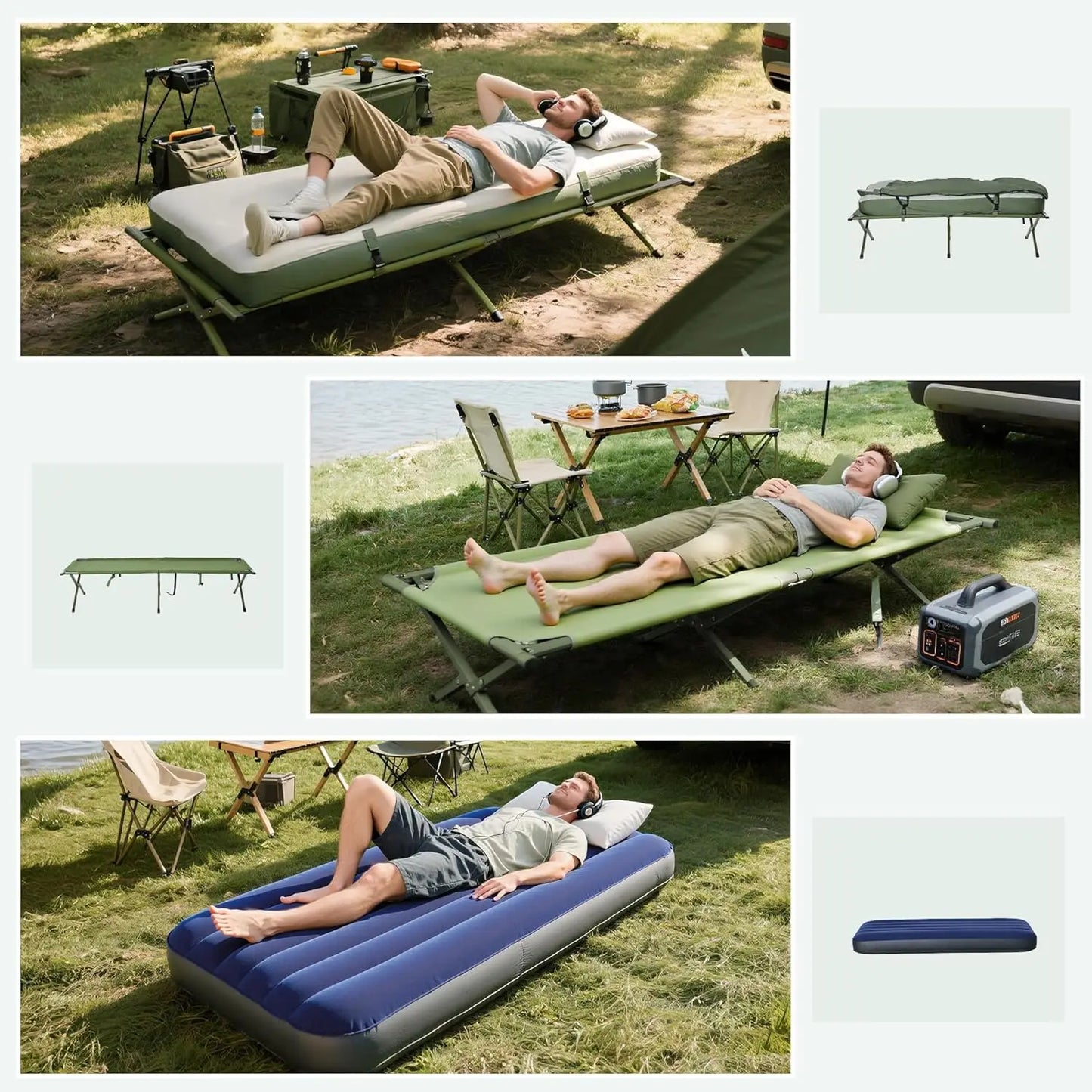 Six In One Folding Tent Cot With Mattress Pillow And Sleeping Bag - Arthur's Wellness Emporium