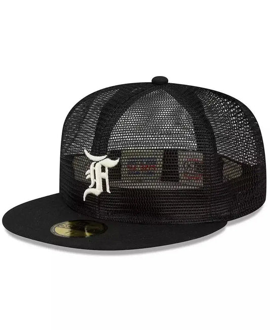 New Era Fear Of God Black Mesh 59FIFTY Fitted Hat Cap - Arthur's Wellness Emporium