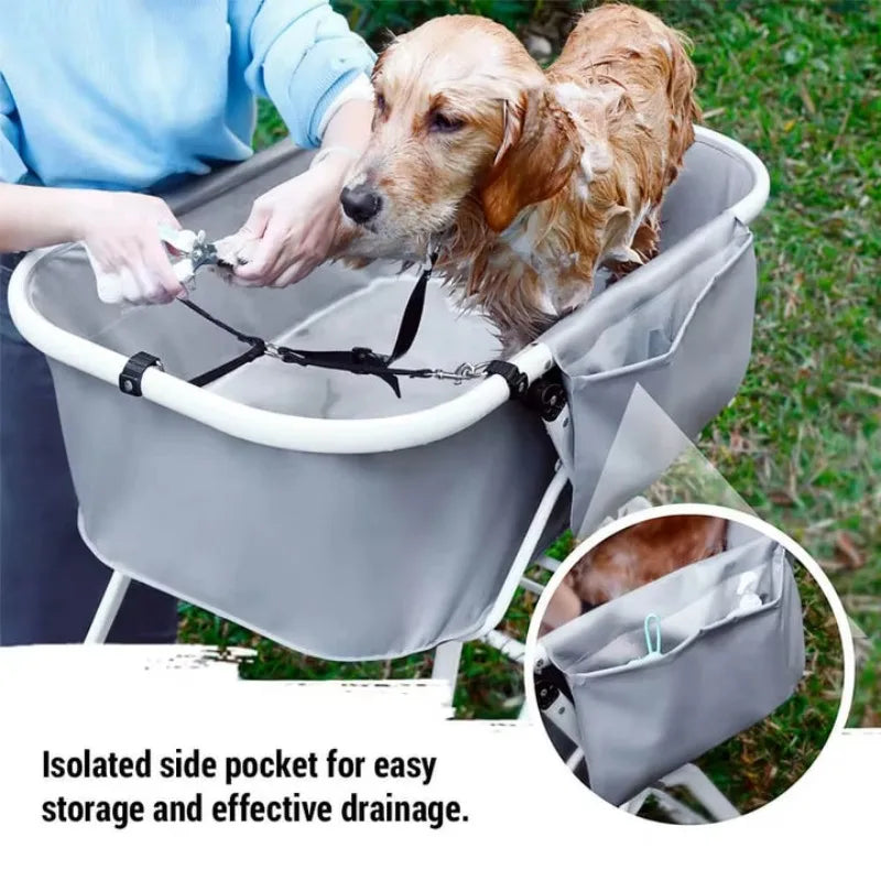 NONE Foldable Elevated Dog Bath Tub For Grooming Station Adjustable - Arthur's Wellness Emporium