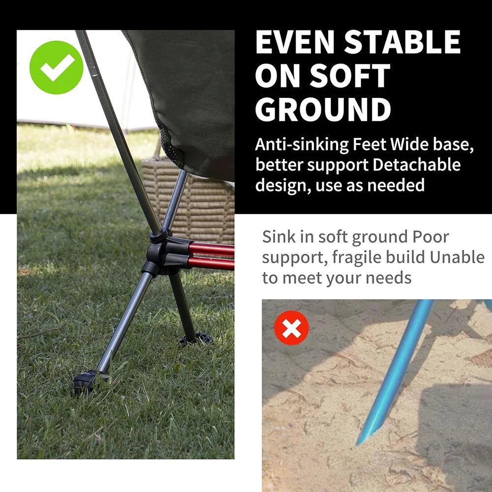 Naturehike Ultralight Portable Folding Camping Chair With AntiSinking Feet - Arthur's Wellness Emporium