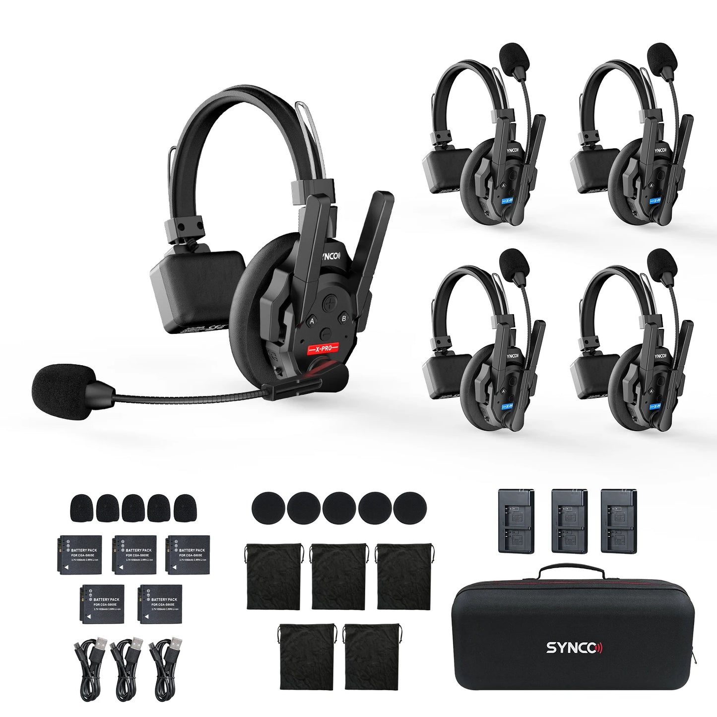 SYNCO XTALK XPRO5 Wireless Intercom Headset 2.4GHz Full Duplex - Arthur's Wellness Emporium