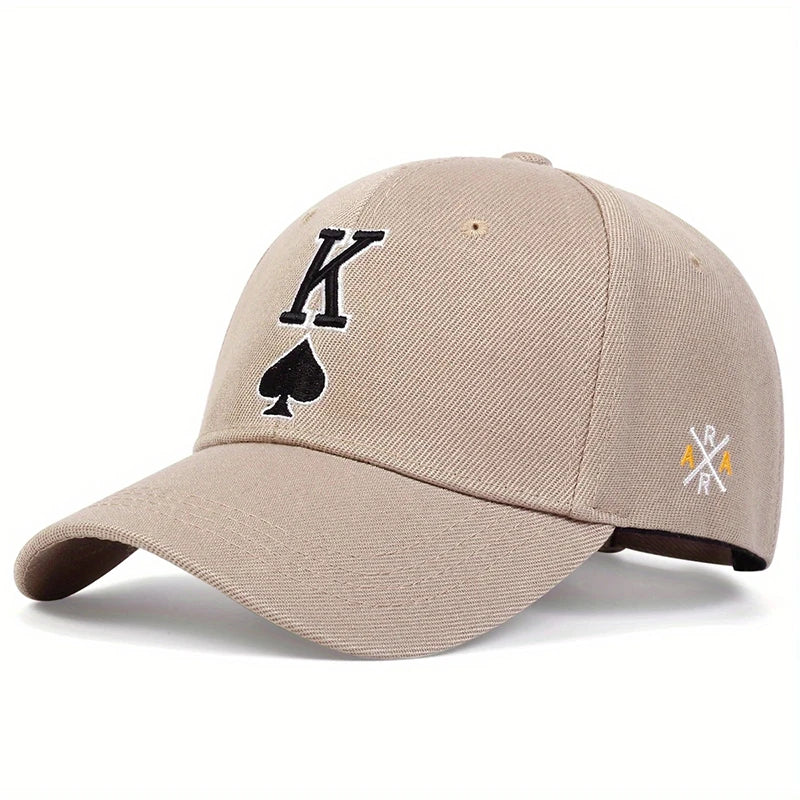 Unisex Poker Spades K Embroidery Baseball Cap Adjustable Hat