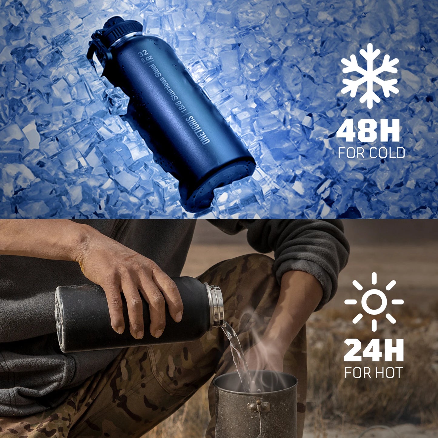 OneTigris Insulated Water Bottle With Straw For Travel And Hiking