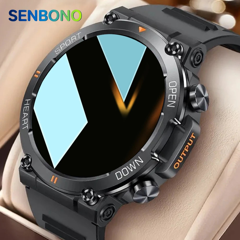 Senbono Rugged Military Smart Watch for Men With Heart Rate - Arthur's Wellness Emporium