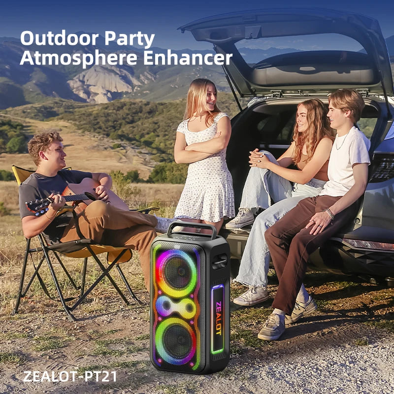 ZEALOT PT21 200W Portable Bluetooth Speaker Subwoofer Bass Boost - Arthur's Wellness Emporium
