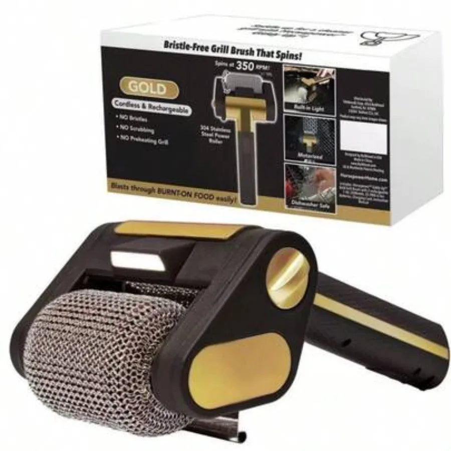 Portable Electric Stainless Steel Roller Grill Cleaner Brush Rechargeable