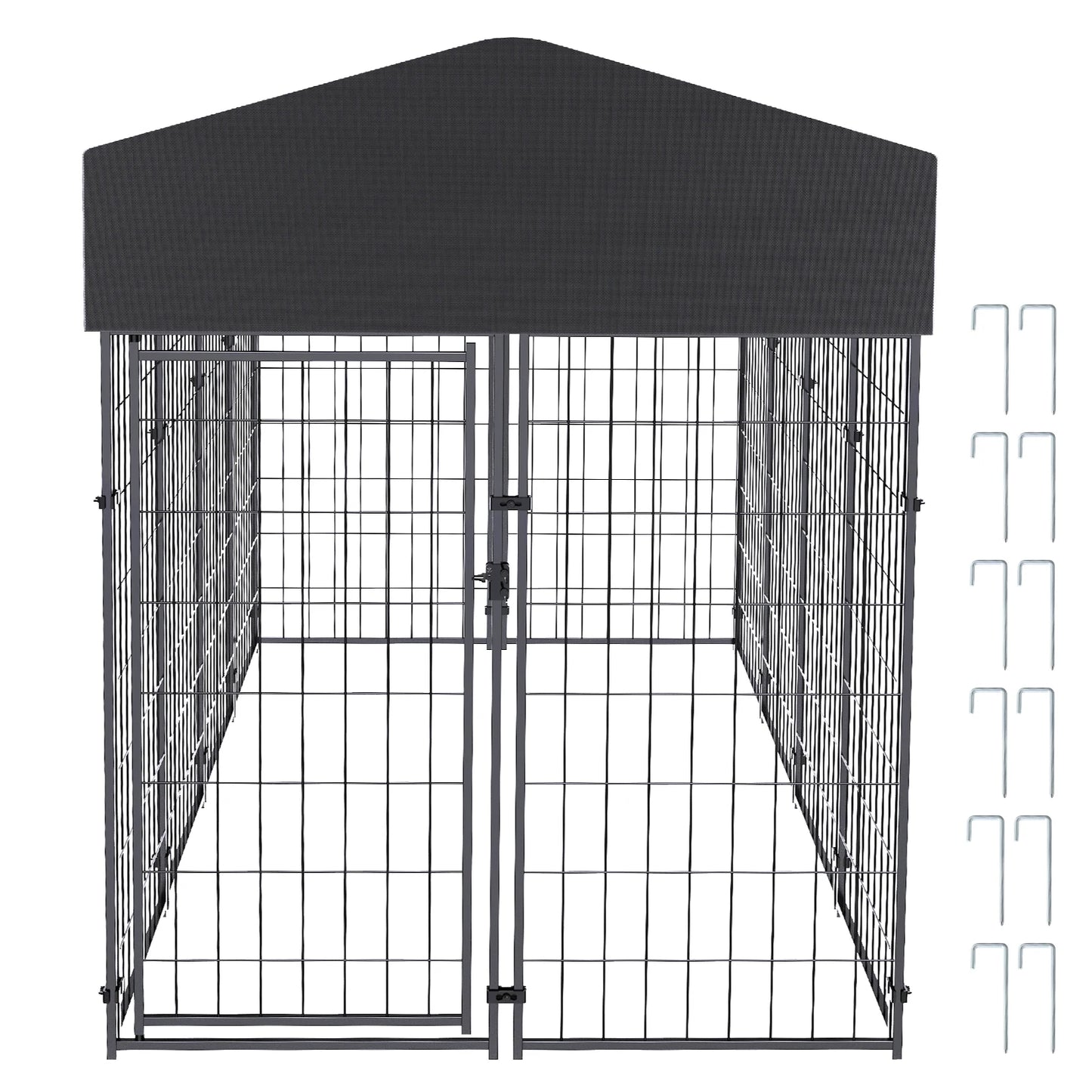 BINGOPAW Dog Kennel Outdoor Welded Wire Crate With Cover - Arthur's Wellness Emporium