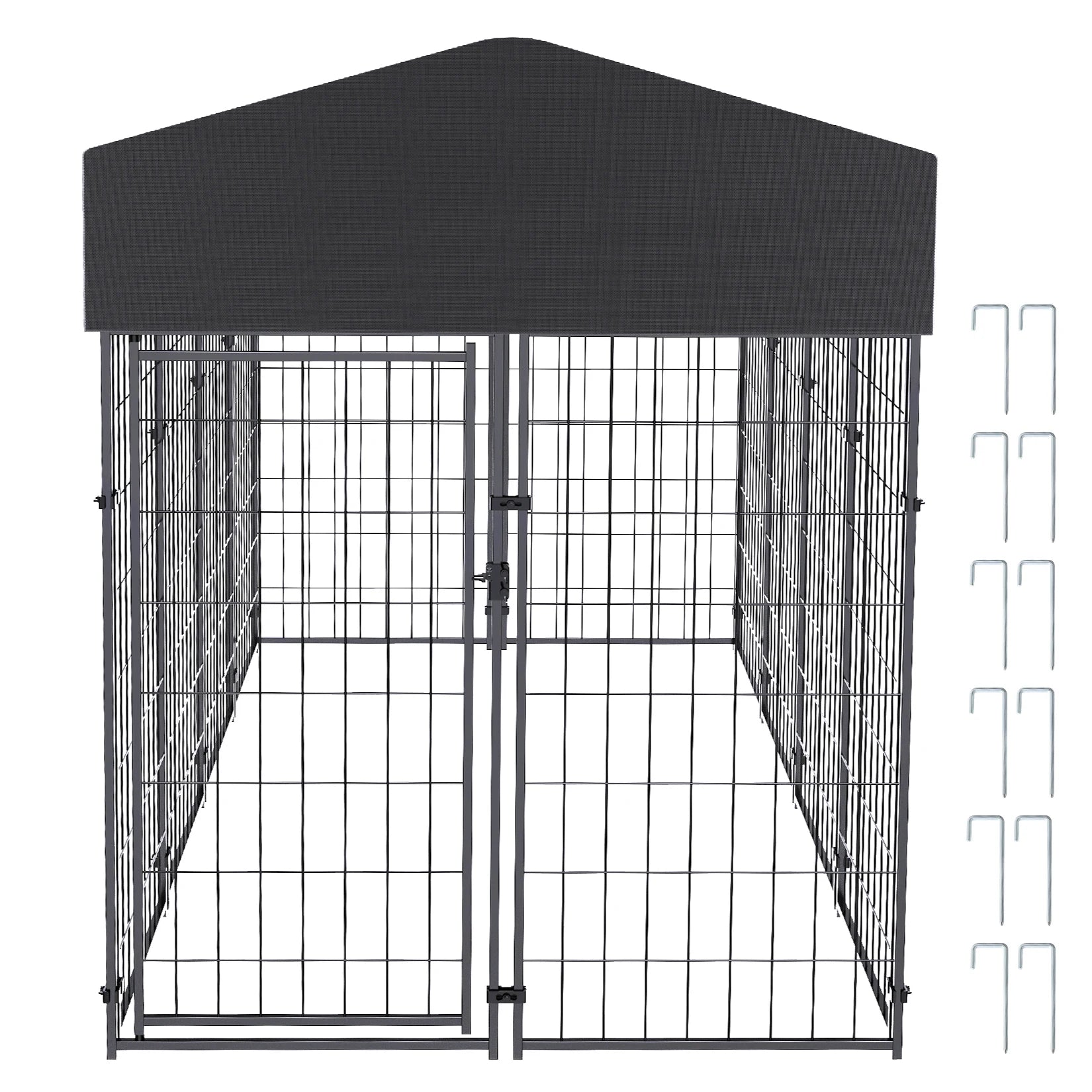 BINGOPAW Dog Kennel Outdoor Welded Wire Crate With Cover - Arthur's Wellness Emporium