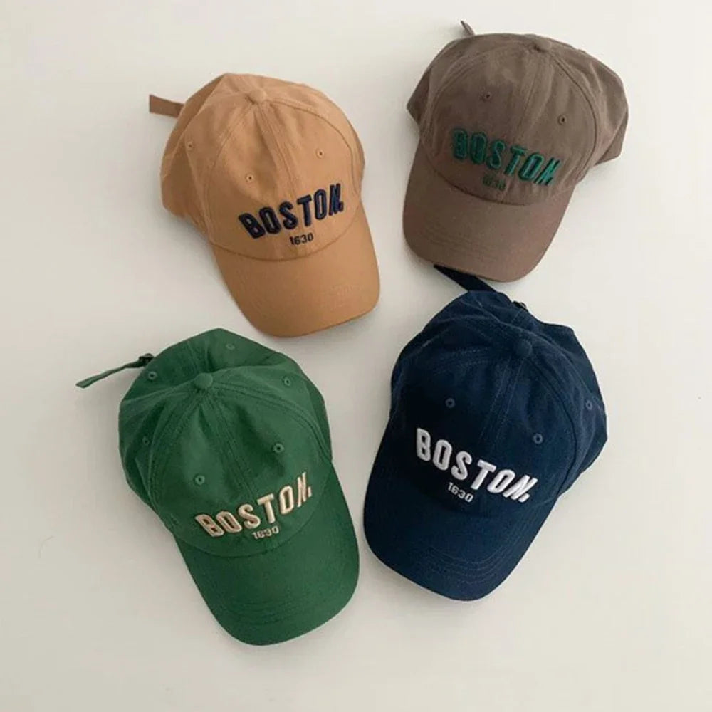 Korean Style Embroidered Letter Baseball Cap For Children