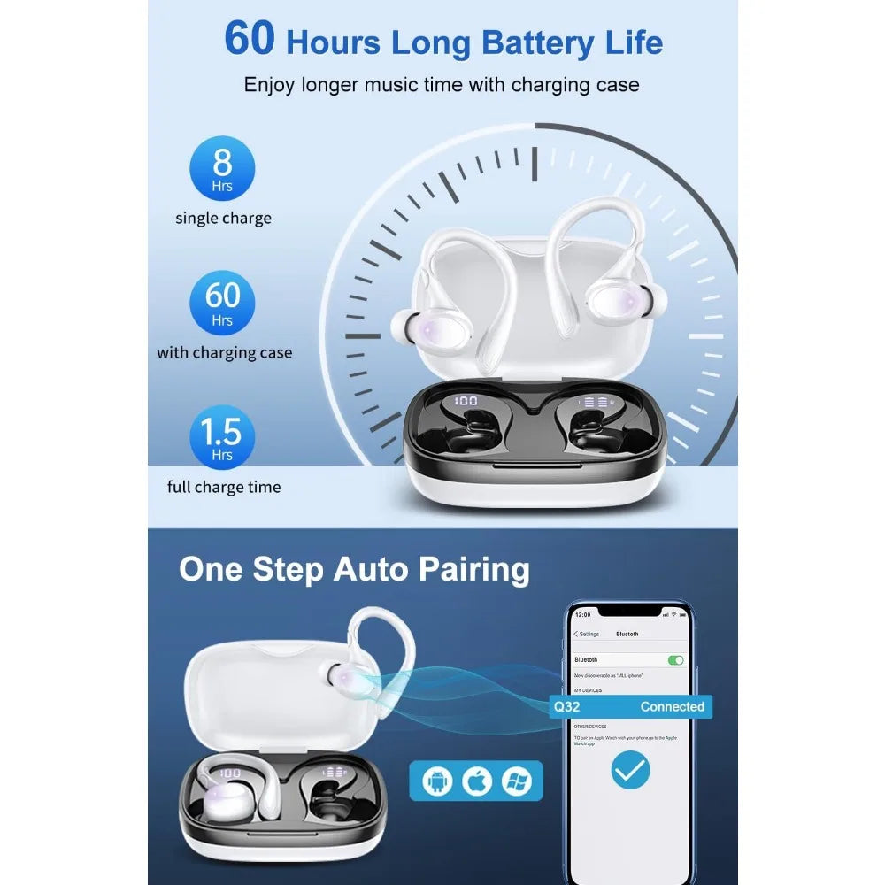 Erilles Wireless Earbuds With Bluetooth 5.3 ANC LED Display IPX7