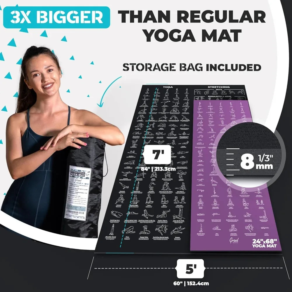 Oversized Non-Slip Yoga Mat for Ultimate Comfort and Space