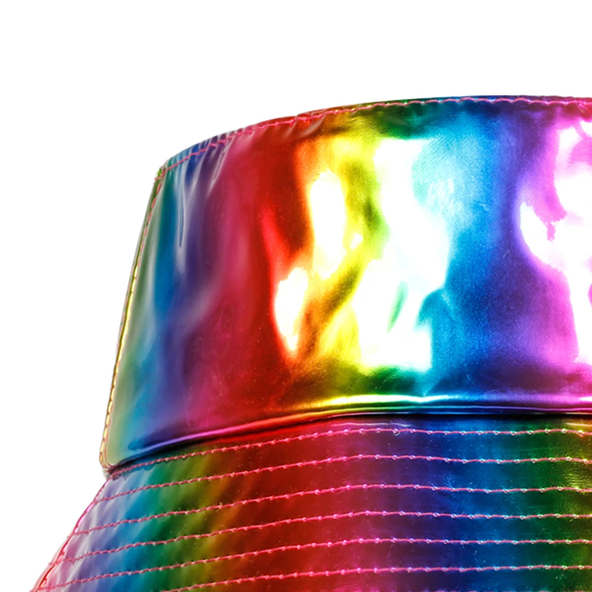 Unisex Rainbow Faux Leather Bucket Hat For Travel Beach - Arthur's Wellness Emporium
