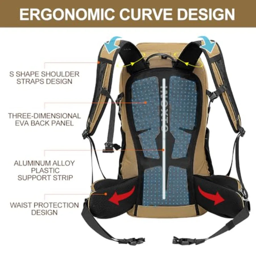 INOXTO Hiking Backpack With Water Bladder And Rain Cover - Arthur's Wellness Emporium