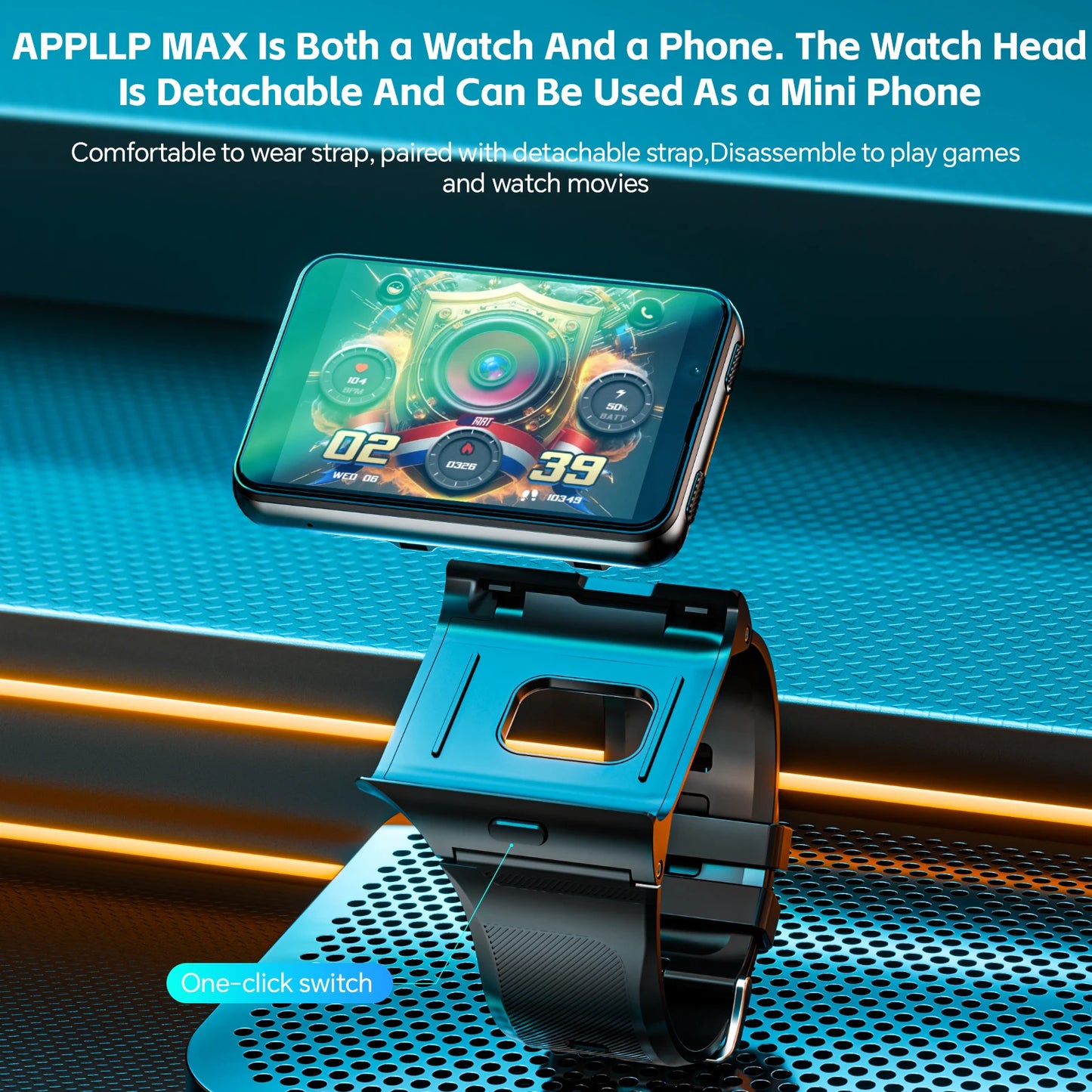 Lokmat Appllp Max Android Smartwatch Detachable Strap 4G WiFi - Arthur's Wellness Emporium