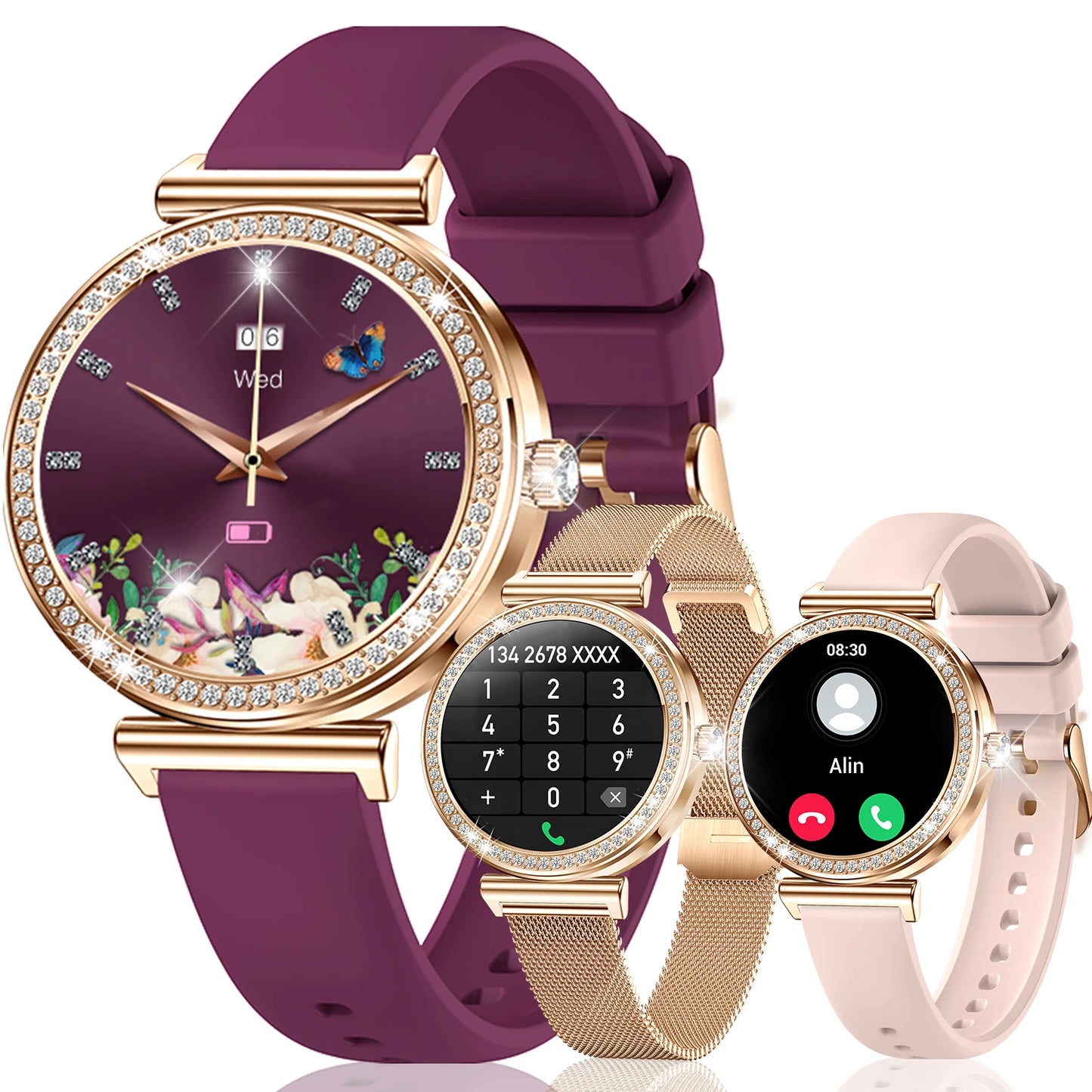 INNOFOVO Women Smartwatch 1.29 Inch Touchscreen Bluetooth