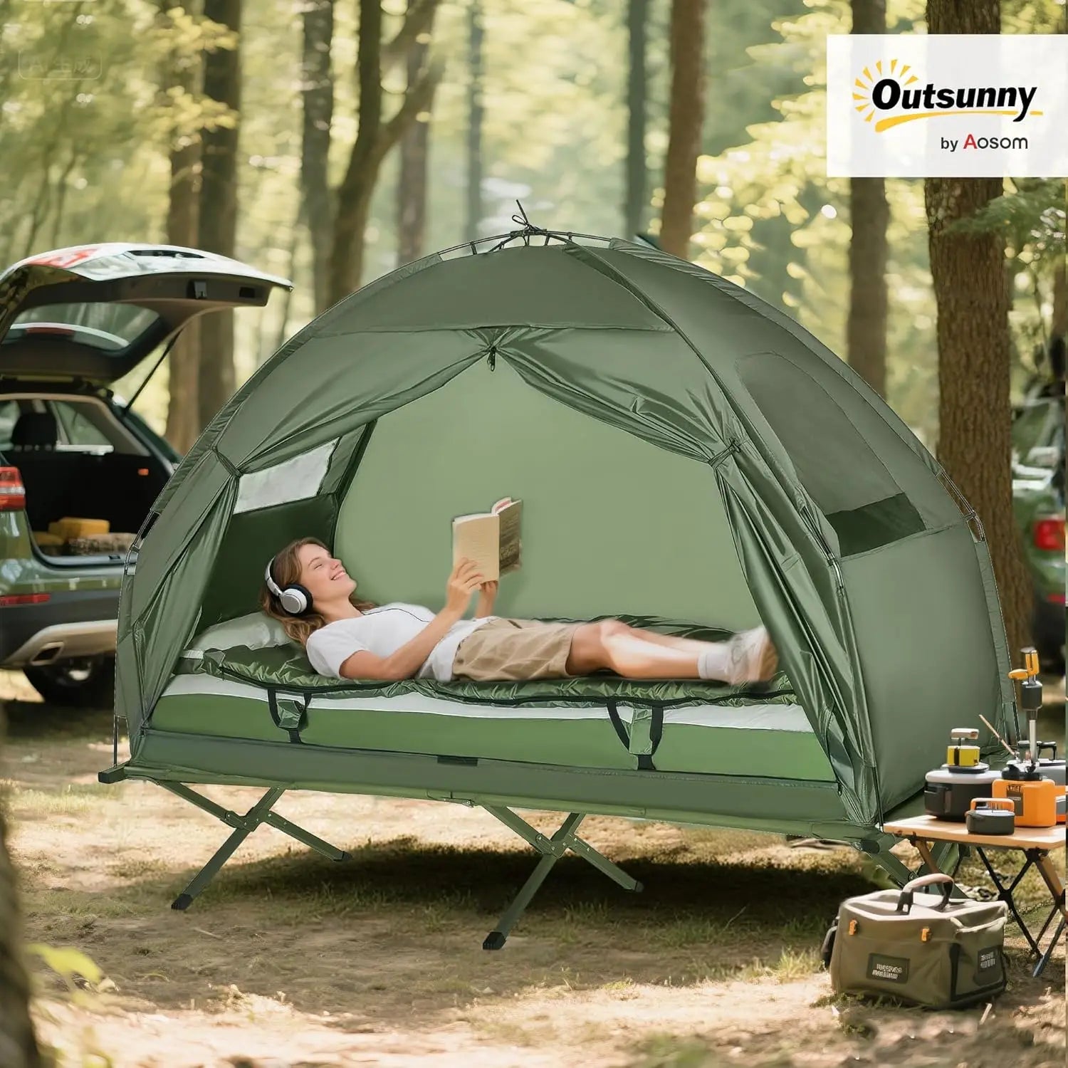 Six In One Folding Tent Cot With Mattress Pillow And Sleeping Bag - Arthur's Wellness Emporium