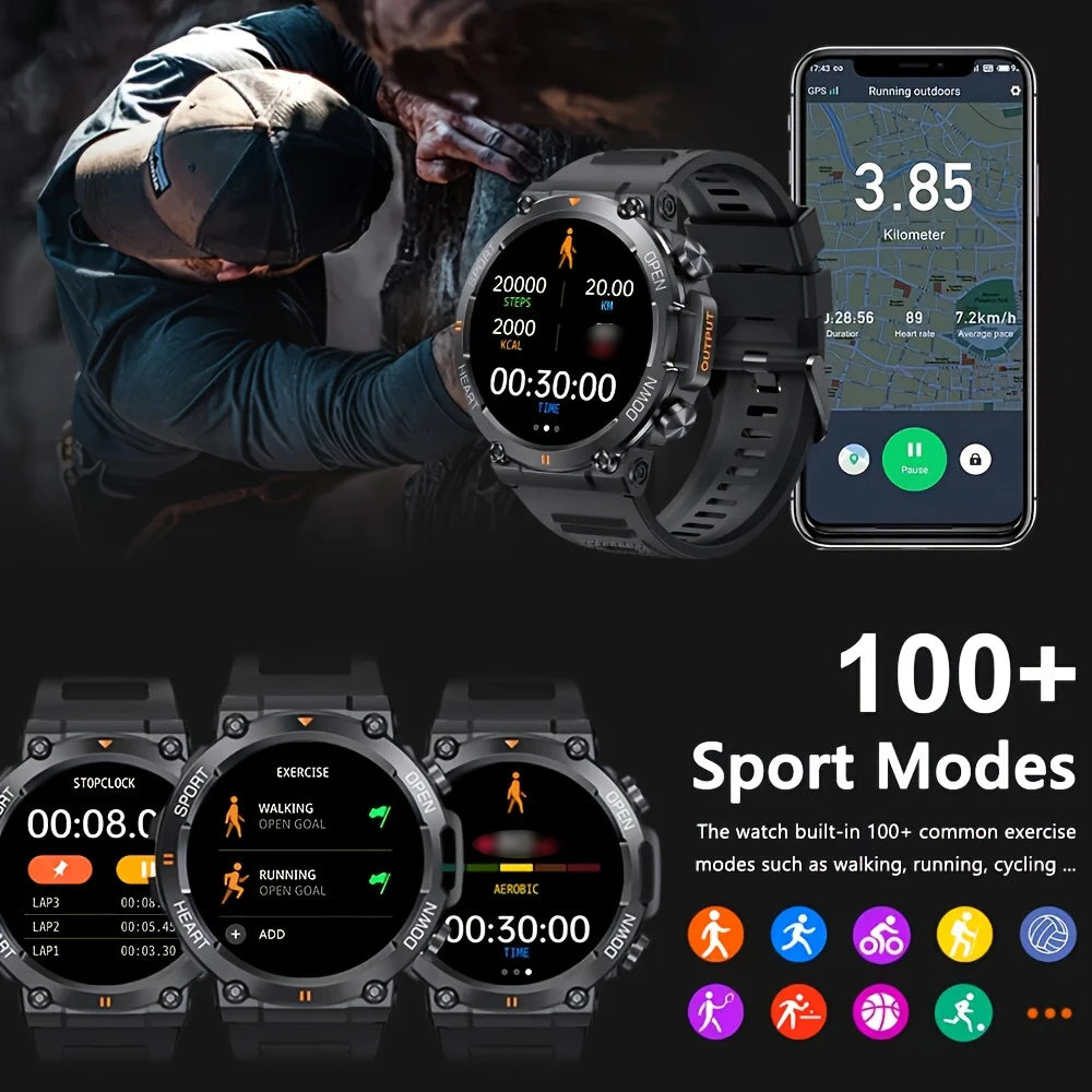 Senbono Rugged Military Smart Watch for Men With Heart Rate - Arthur's Wellness Emporium