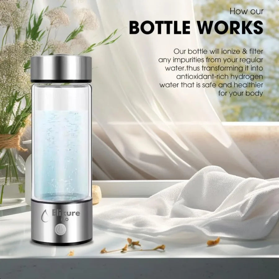 Portable Hydrogen Water Bottle With Ionized Alkaline Tech - Arthur's Wellness Emporium