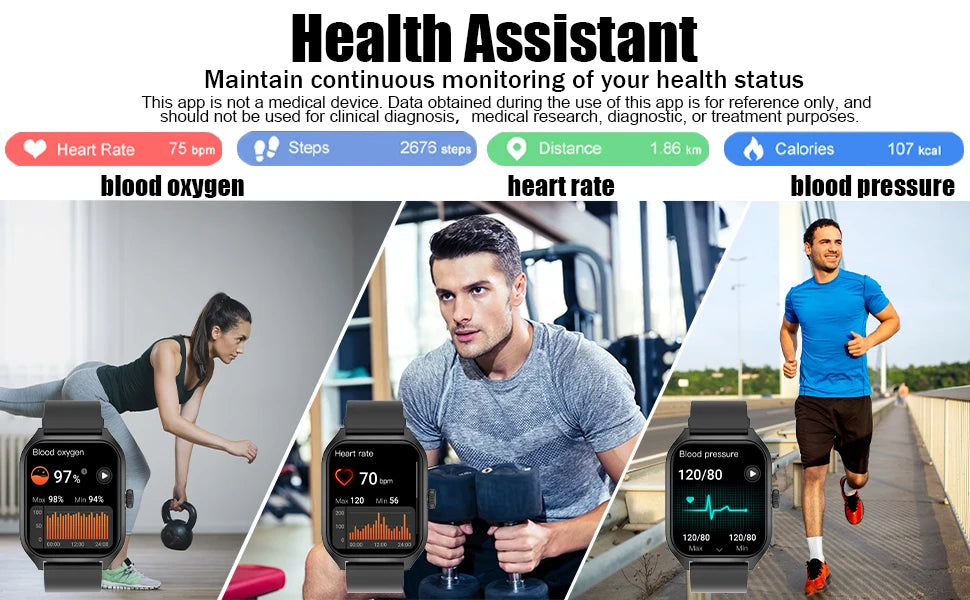 LIVLOVCP AI Voice Assistant Smartwatch Heart Rate Monitor - Arthur's Wellness Emporium