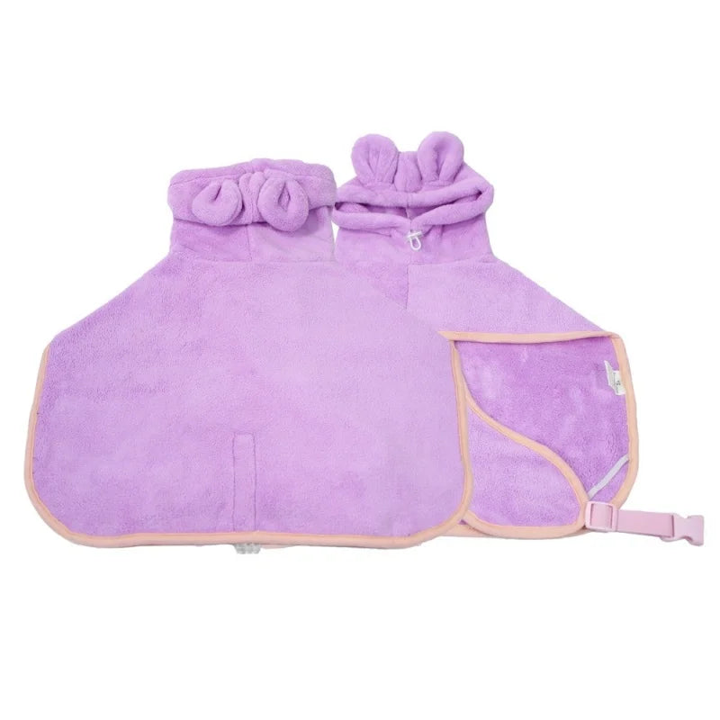 Dog Bathrobe Super Absorbent Microfiber Pet Towel Quick Dry - Arthur's Wellness Emporium