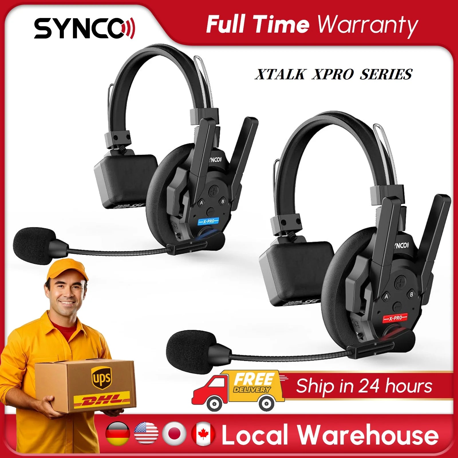 SYNCO XTALK XPRO5 Wireless Intercom Headset 2.4GHz Full Duplex - Arthur's Wellness Emporium