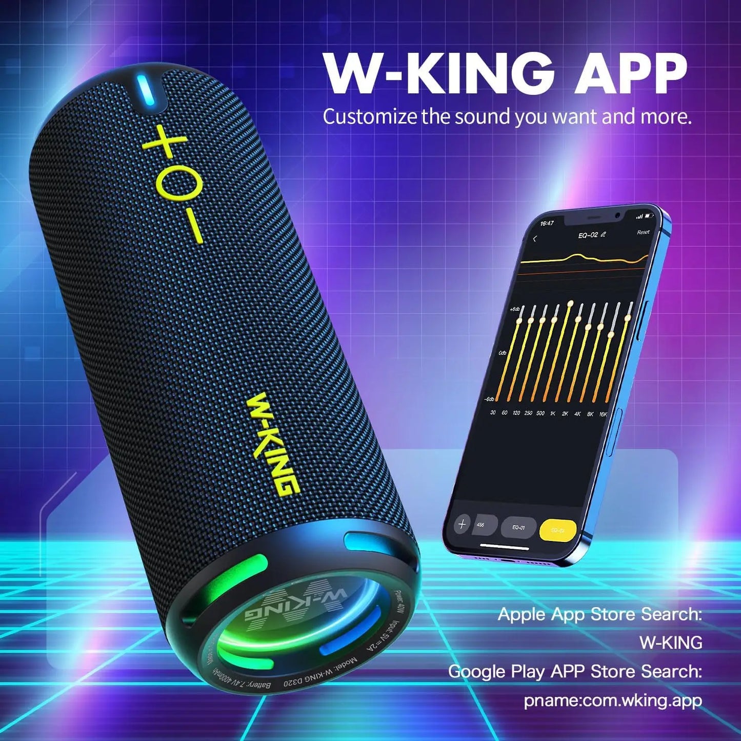 W-King 40W IP67 Portable Speaker With Bluetooth 5.3
