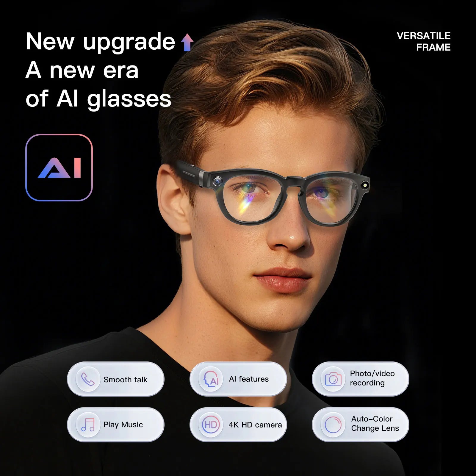 EIGIIS AI Smart Glasses Bluetooth Calling With AI Voice Translate - Arthur's Wellness Emporium