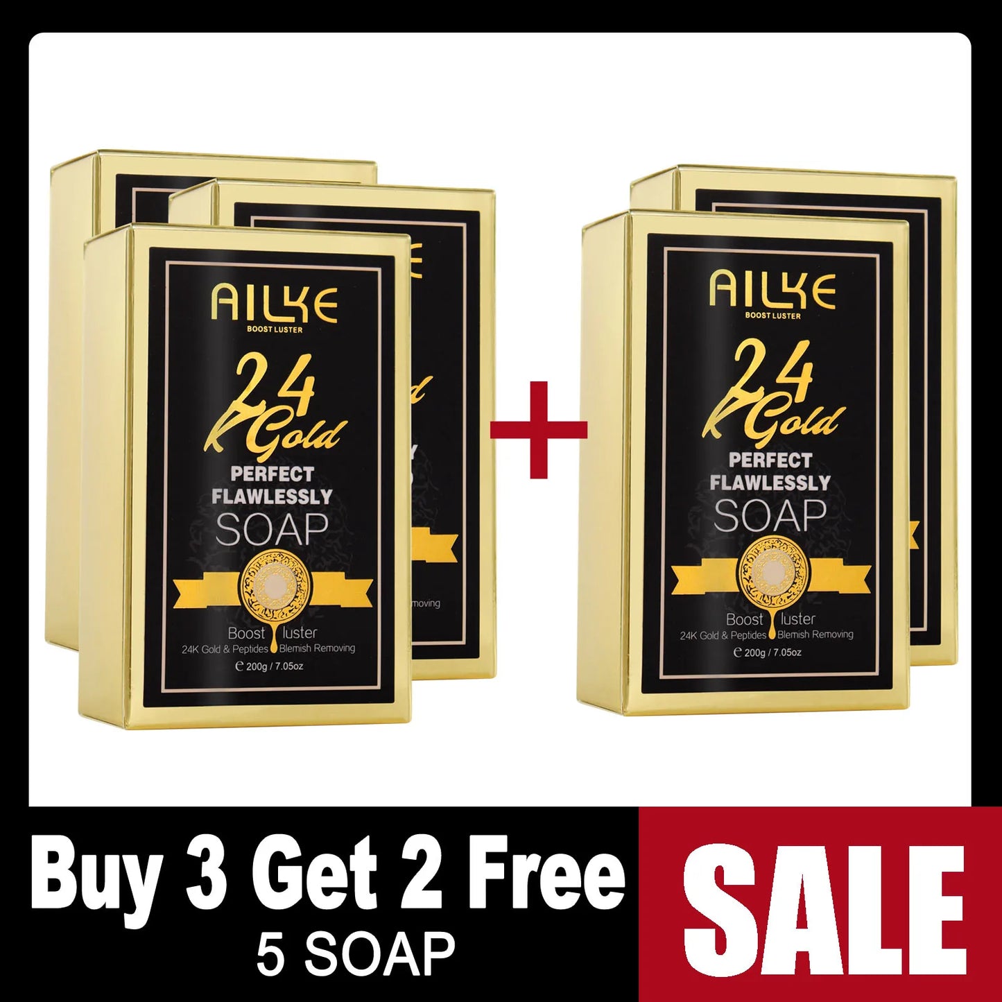 AILKE 24K Gold Flawless Skin Care Set Whitening Dark Spots