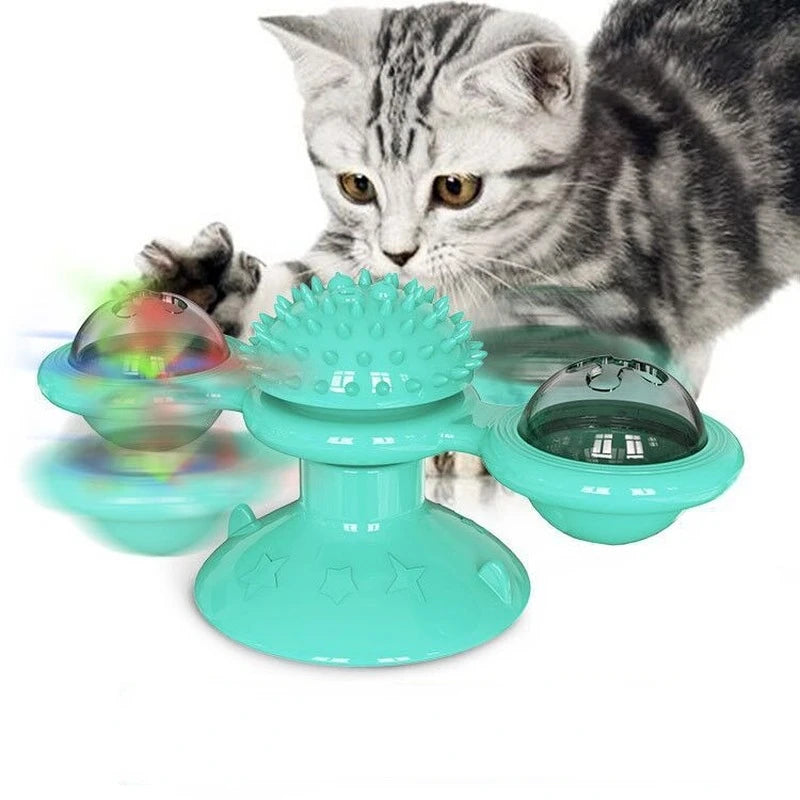 Windmill Interactive Cat Toy Puzzle Turntable for Cats and Kittens