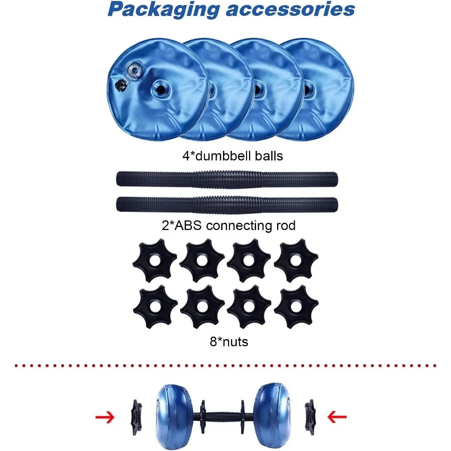 Water Filled Dumbbells Set 4 To 22 Lbs Adjustable Portable - Arthur's Wellness Emporium