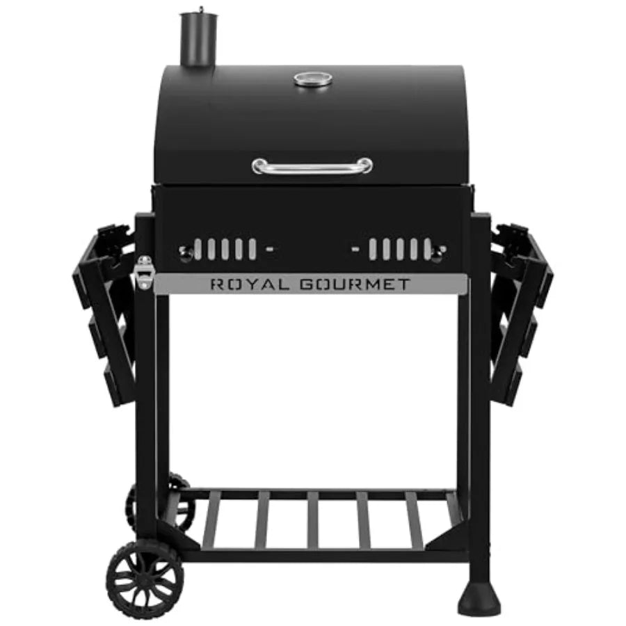 CD1824M Grill Smoker With Handle And Folding Table Outdoors