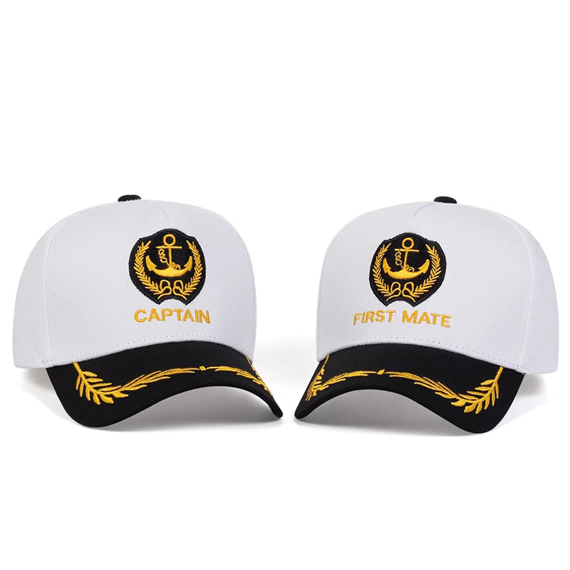 Captain And First Mate Embroidered Wheat Baseball Caps - Arthur's Wellness Emporium