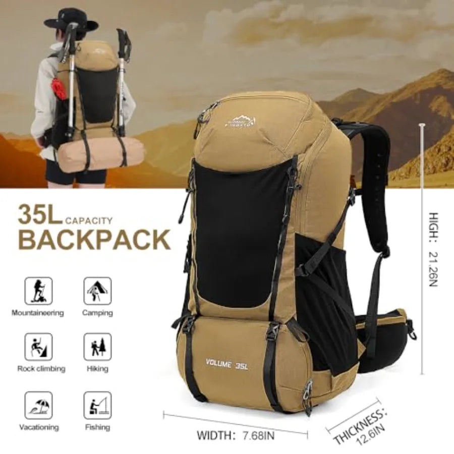 INOXTO Hiking Backpack With Water Bladder And Rain Cover - Arthur's Wellness Emporium