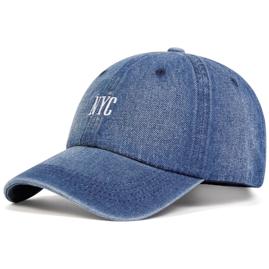 Unisex NYC Letter Denim Baseball Cap for All Seasons - Arthur's Wellness Emporium