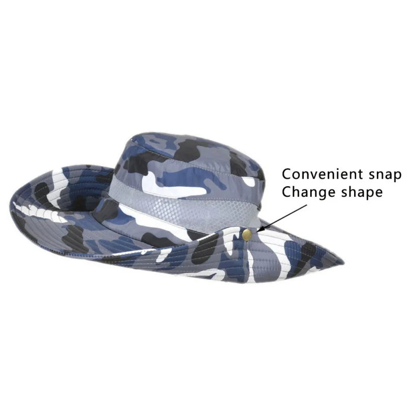 Men Foldable Bucket Hat Breathable Sun Protection Wide Brim - Arthur's Wellness Emporium