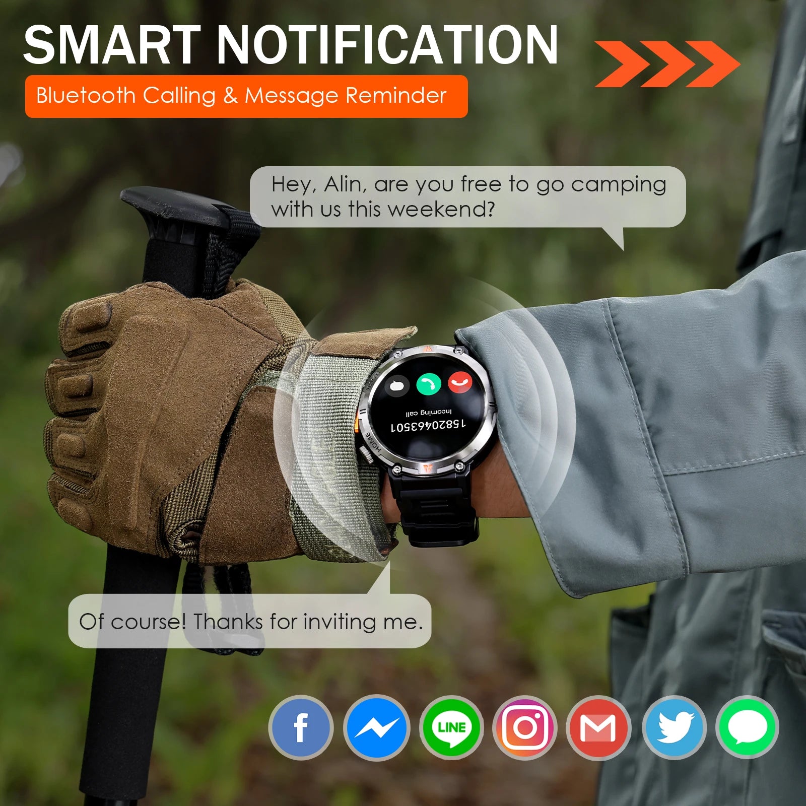 EIGIIS KE3 Smartwatch For Men Bluetooth Call Full Touch Monitor - Arthur's Wellness Emporium