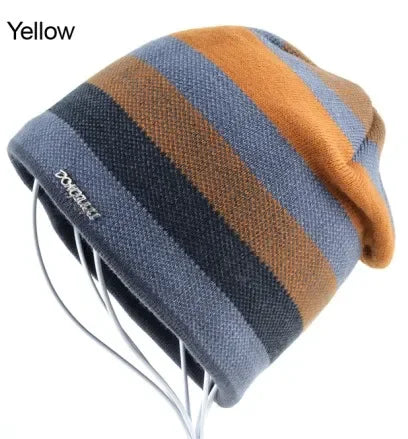 Knit Winter Skullies Beanie Hat For Men Acrylic Warm