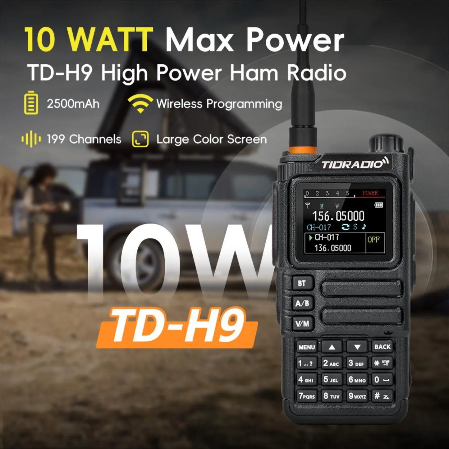 TIDRADIO TD-H9 10W Long Range Walkie Talkie With GPS APRS