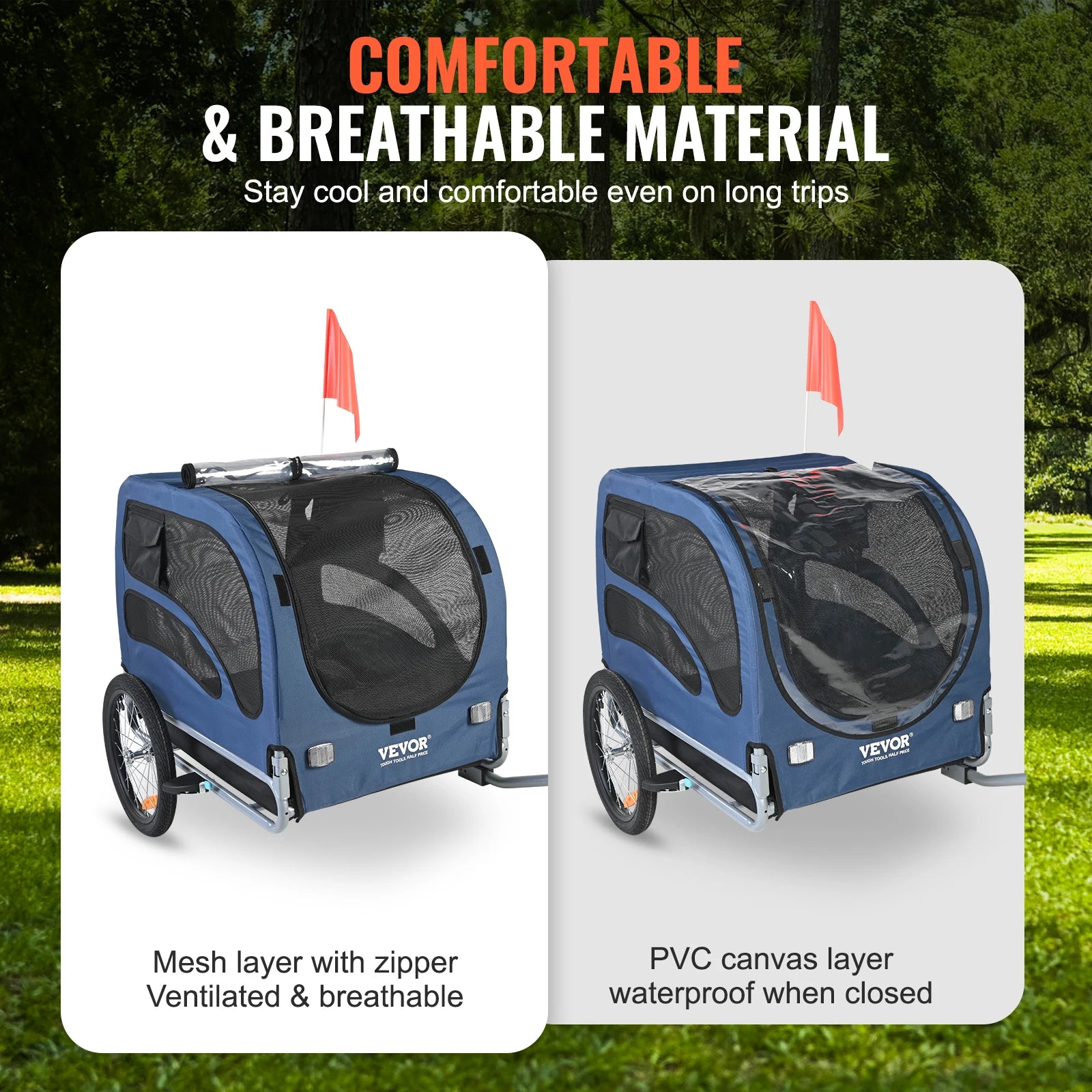 Pet Bicycle Carrier Cart Trailer Foldable For Dogs 100 Lbs - Arthur's Wellness Emporium