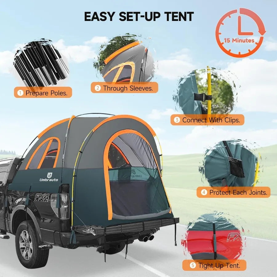 Truck Bed Tent Portable Waterproof Canopy For Pickup Camping - Arthur's Wellness Emporium