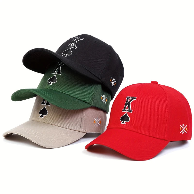Unisex Poker Spades K Embroidery Baseball Cap Adjustable Hat