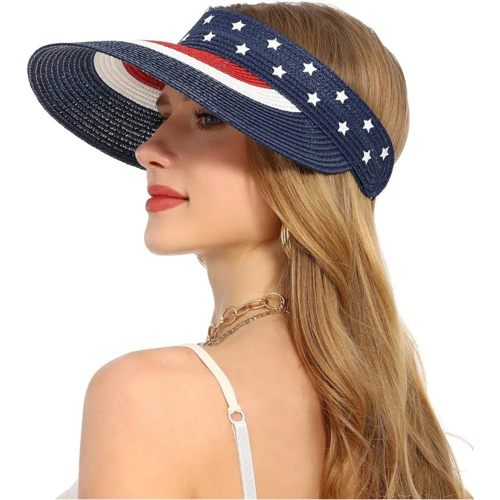 Womens Straw Sun Hat UV Protection Wide Brim Beach Cap - Arthur's Wellness Emporium