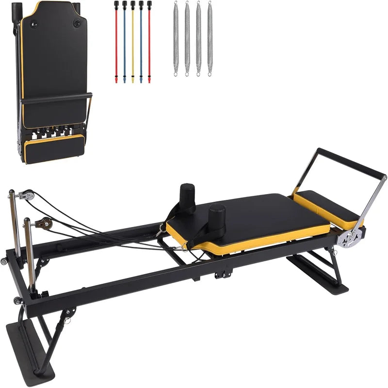 Foldable Pilates Reformer Machine With Jump Board For Home Gym - Arthur's Wellness Emporium