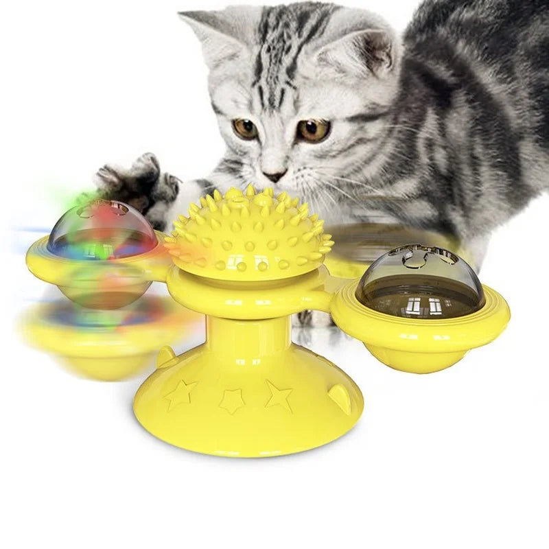 Windmill Interactive Cat Toy Puzzle Turntable for Cats and Kittens