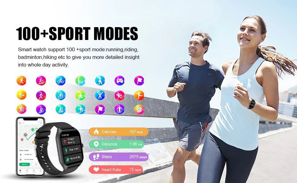 LIVLOVCP AI Voice Assistant Smartwatch Heart Rate Monitor - Arthur's Wellness Emporium