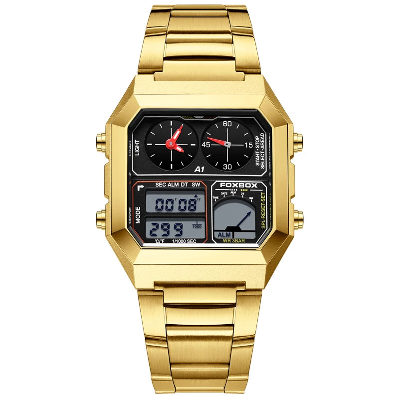 FoxBox Men's Digital Sports Watch Luminous Waterproof Calendar - Arthur's Wellness Emporium