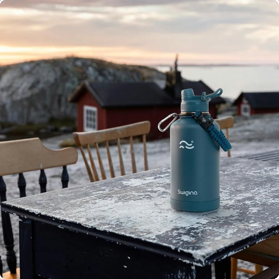 Insulated Water Bottle With Silicone Boot 2In1 Lid Pro - Arthur's Wellness Emporium